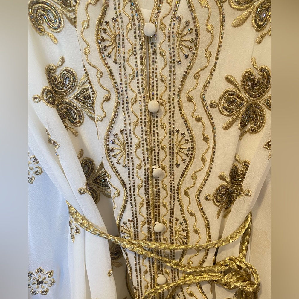 NWT $895 Alice and Olivia Marva Embellished Braid Belt Mini Kaftan - Picture 9 of 11